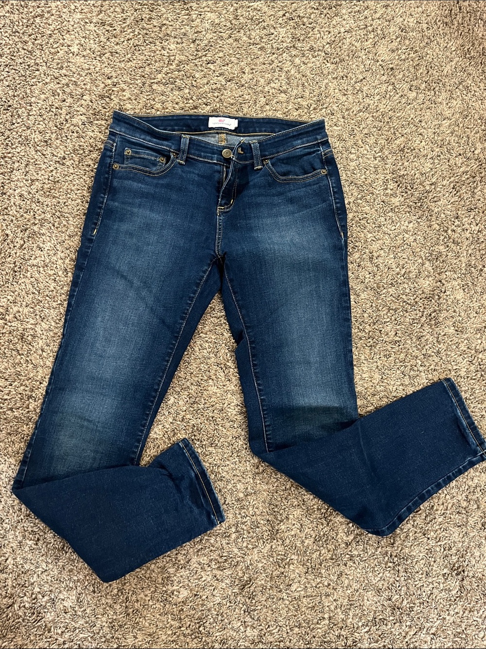 🇺🇸 Vineyard Vines Women's Straight Leg Jeans in Dark Blue Denim